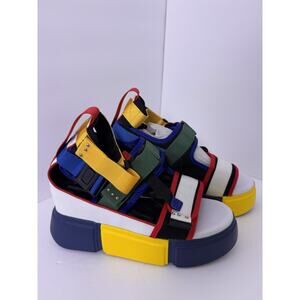 Anthony Wang Platform Sandals 41 Colorblock Chunky Strap US 9.5